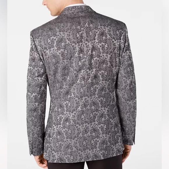 Modern-Fit Stretch Paisley Jacquard Dinner Jacket - Picture 2 of 5